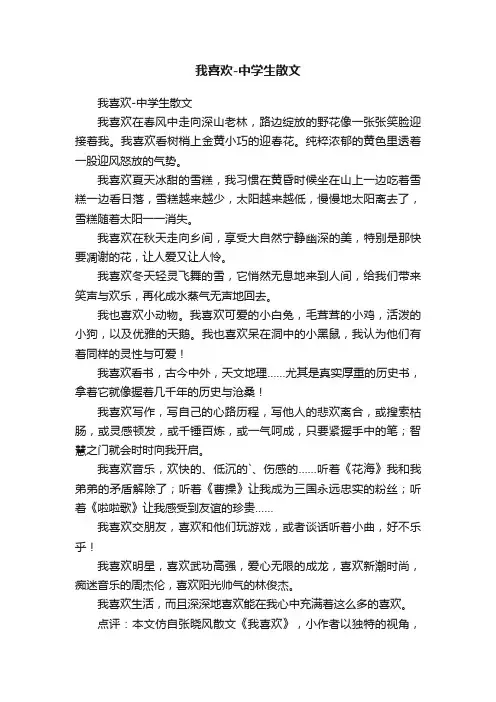 我喜欢-中学生散文