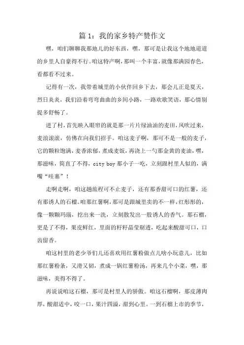 我的家乡特产赞作文精选8篇