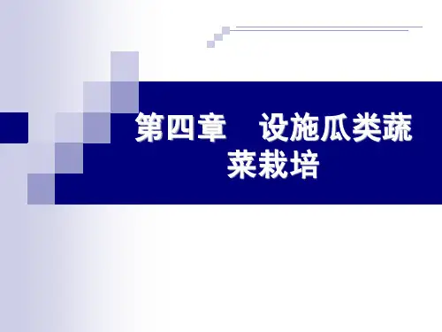 第一节 设施黄瓜栽培