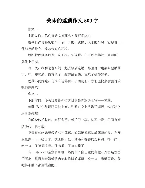 美味的莲藕作文500字