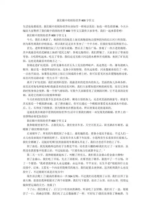 我们眼中的缤纷世界600字作文