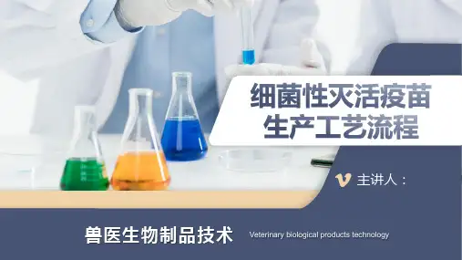 【兽医生物制品技术课件】细菌性灭活疫苗生产工艺流程