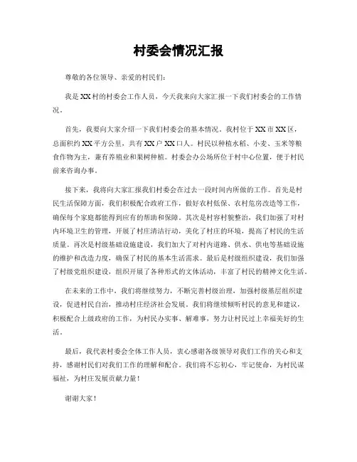 村委会情况汇报