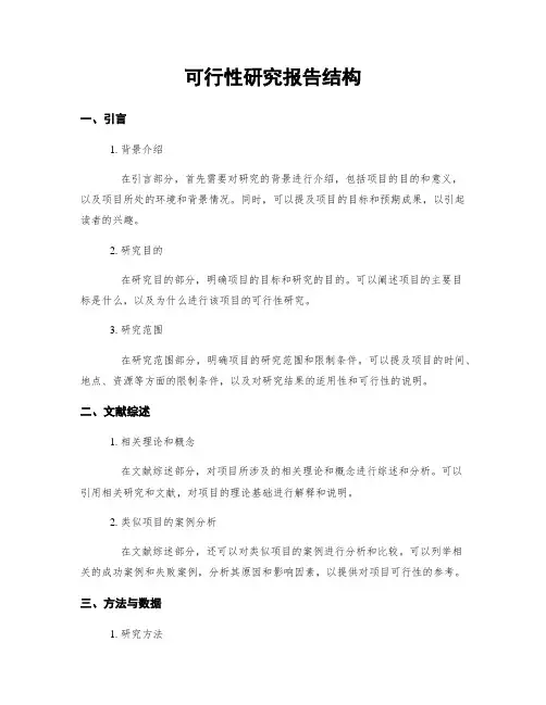 可行性研究报告结构
