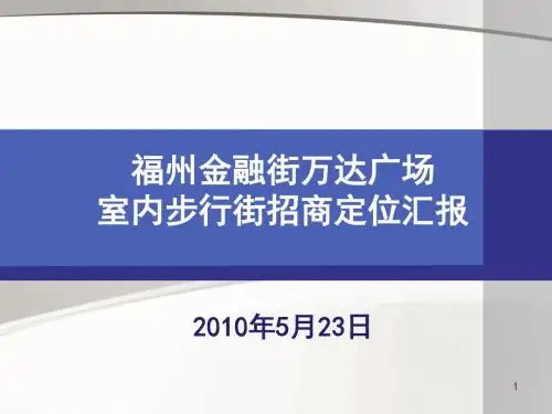 2010年5月23日福州金融街万达广场室内步行街招商定位汇报