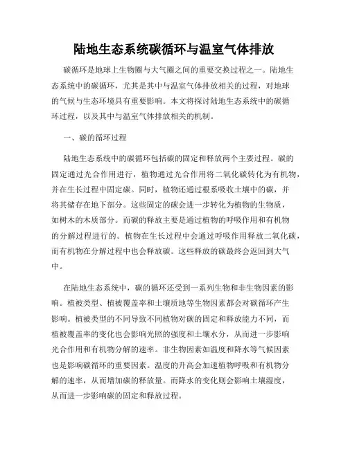 陆地生态系统碳循环与温室气体排放