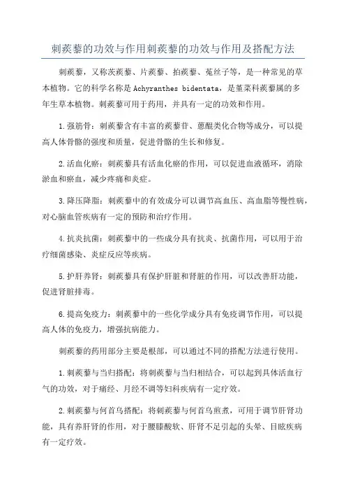 刺蒺藜的功效与作用刺蒺藜的功效与作用及搭配方法
