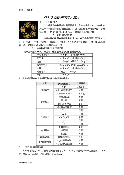 最新crp重要临床意义