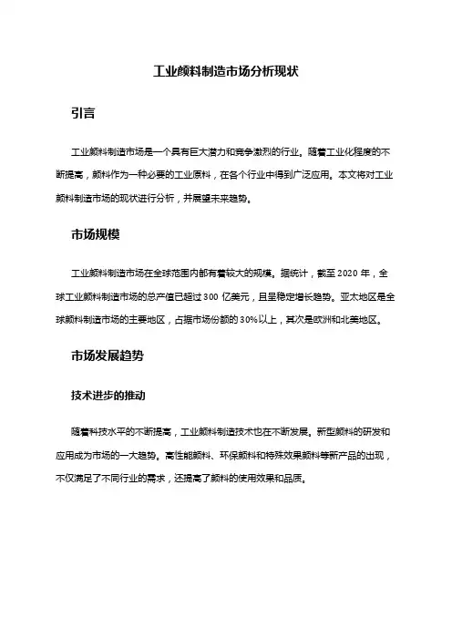 2024年工业颜料制造市场分析现状
