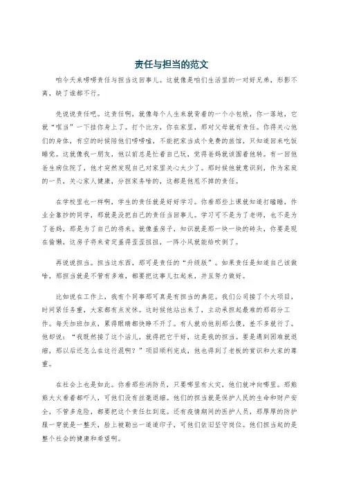 责任与担当的范文