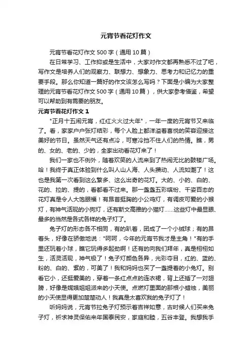 元宵节看花灯作文