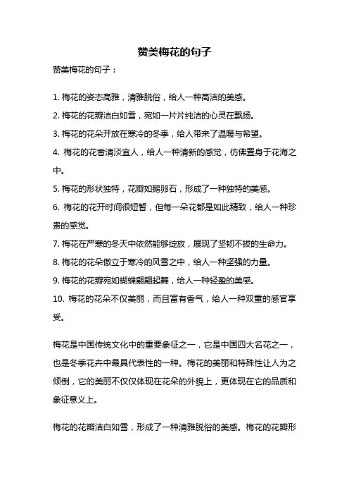 赞美梅花的句子