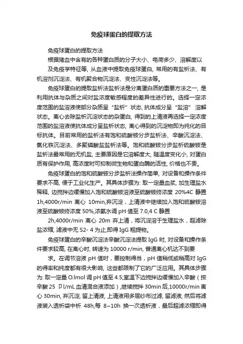 免疫球蛋白的提取方法
