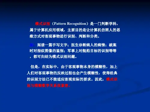 模糊模式识别的方法