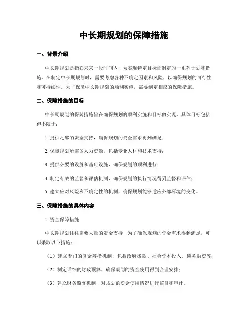 中长期规划的保障措施