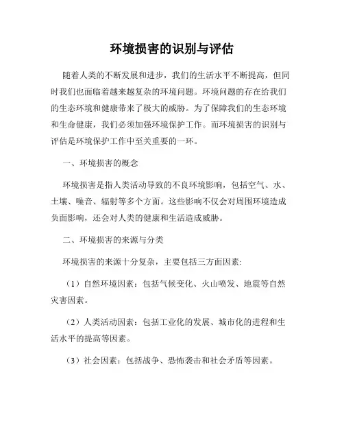 环境损害的识别与评估