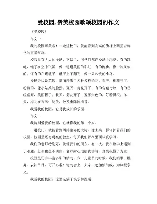 爱校园,赞美校园歌颂校园的作文