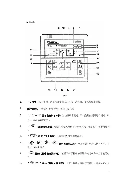 大金vrv中央空调控制器说明书