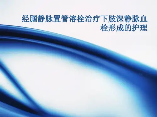 经腘静脉置管溶栓术后护理ppt课件