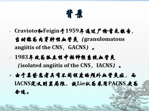 医学课件原发性中枢神经系统血管炎