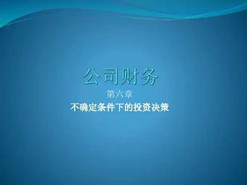 第六章  不确定条件下的投资决策  《公司理财》