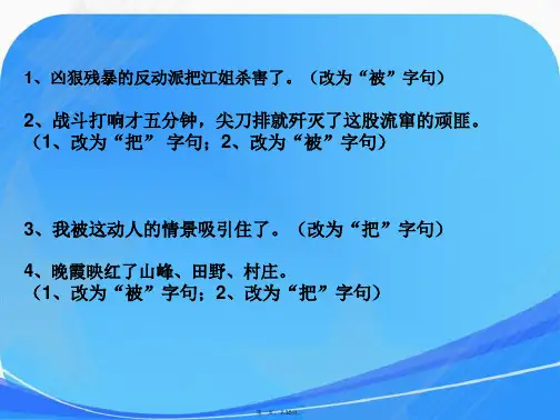 小学三年级把字句 被字句练习题