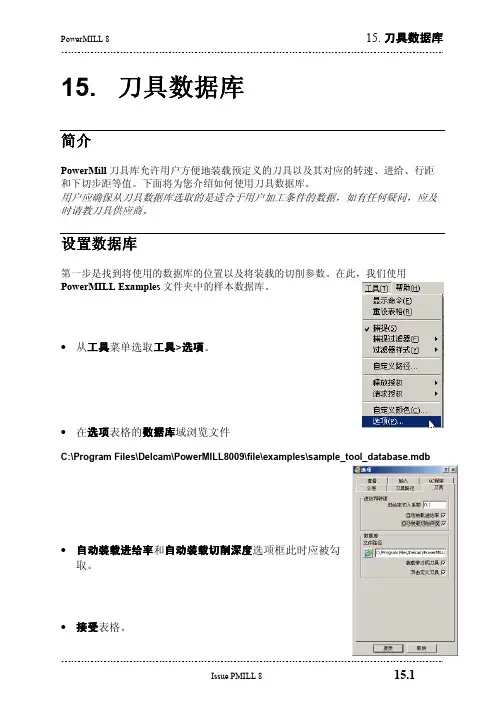 (仅供参考)PowerMILL教程刀具库的制作