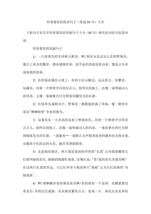 形容菊花的优美句子(80句)