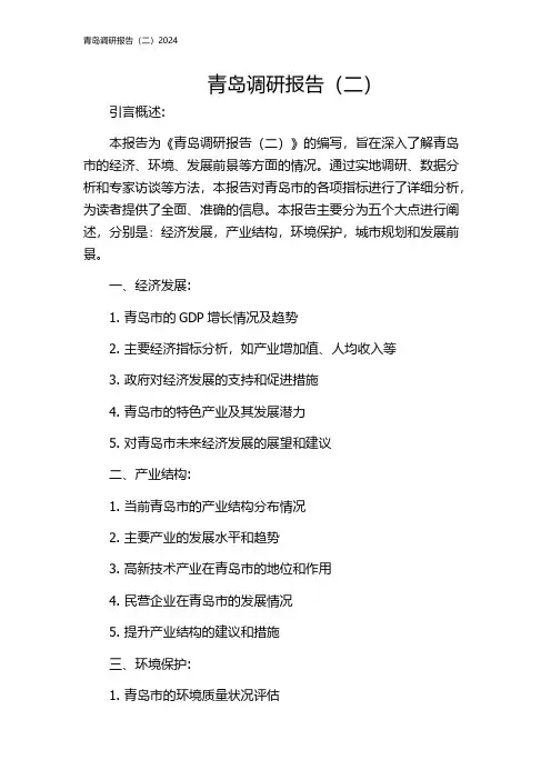 青岛调研报告(二)2024