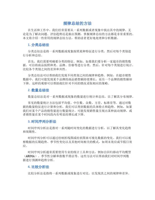 规律总结的方法