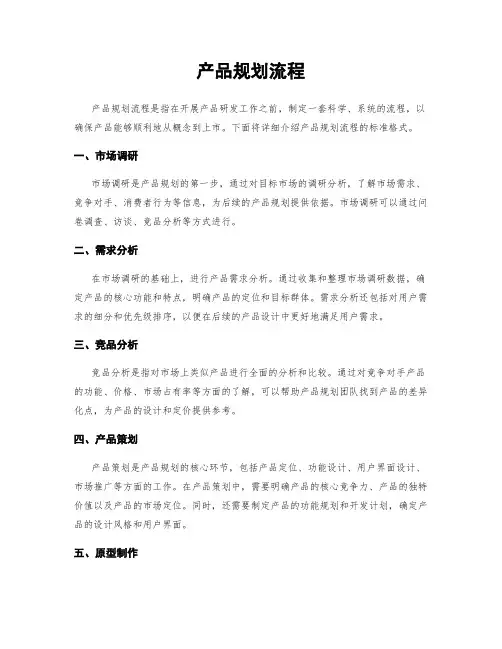 产品规划流程