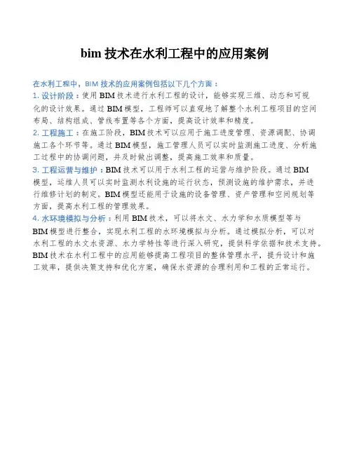 bim技术在水利工程中的应用案例