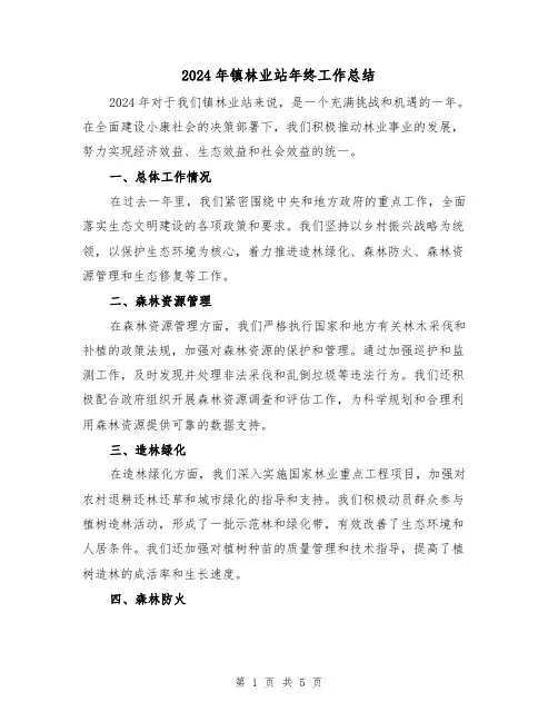 2024年镇林业站年终工作总结(二篇)