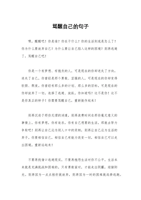 骂醒自己的句子