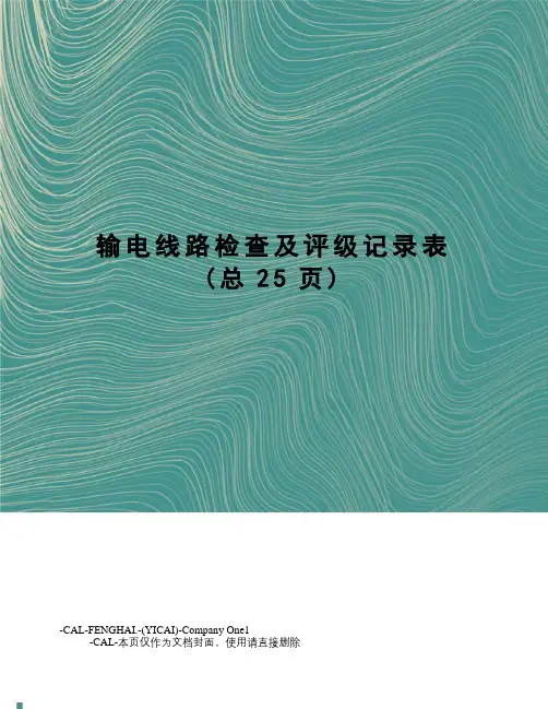 输电线路检查及评级记录表