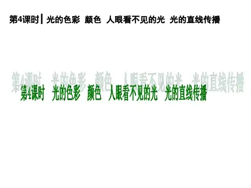 中考物理复习课件：第4课时光的色彩颜色人眼看不见的光光的直线传播