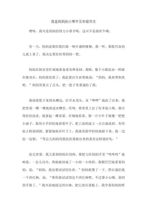 我是妈妈的小帮手五年级作文