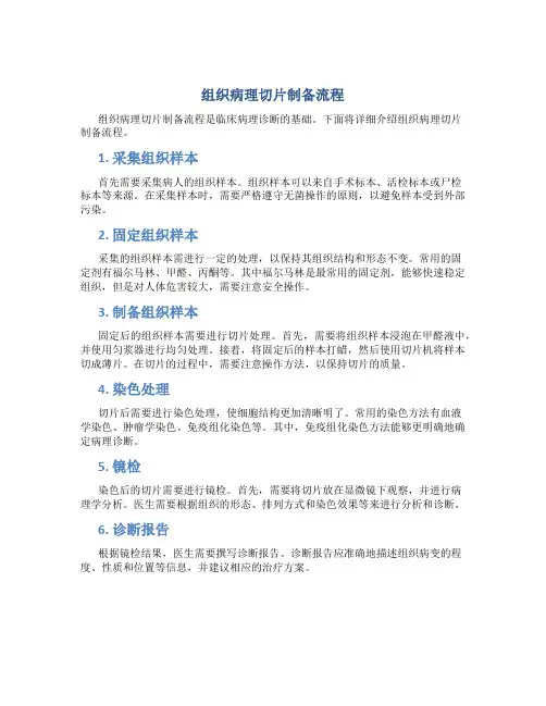 组织病理切片制备流程