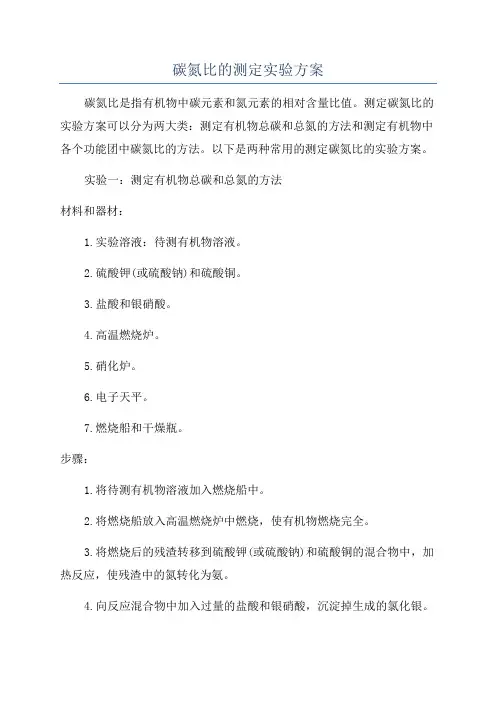 碳氮比的测定实验方案