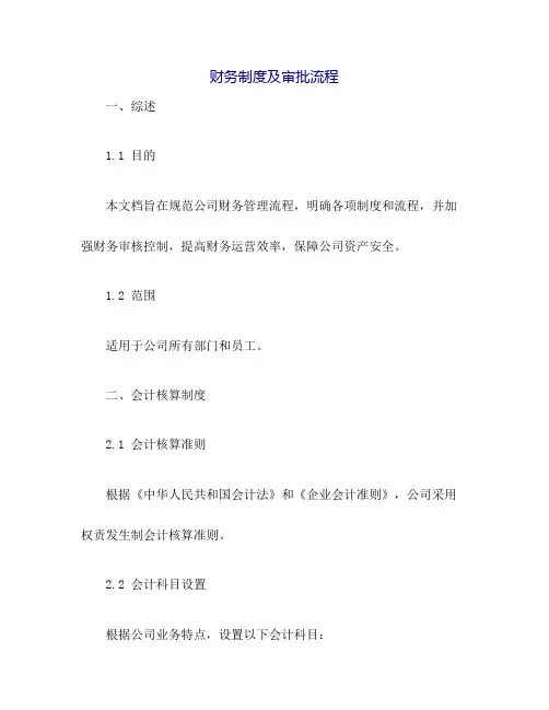 财务制度及审批流程