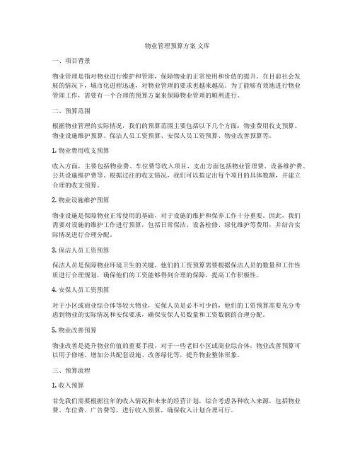 物业管理预算方案 文库