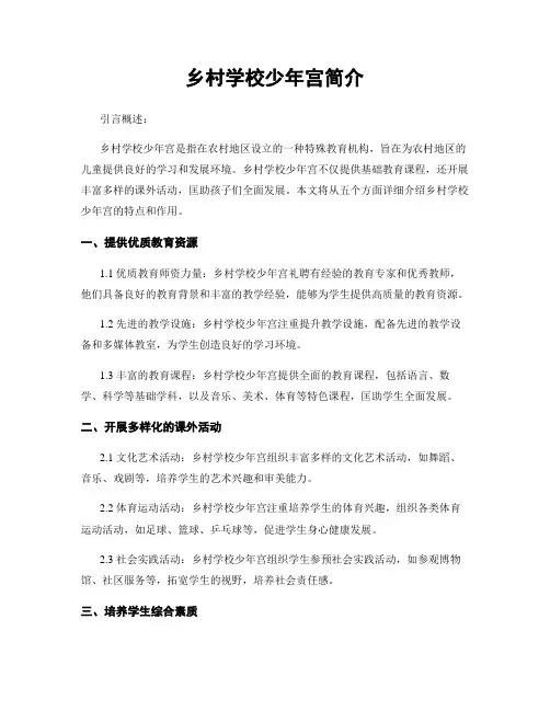 乡村学校少年宫简介