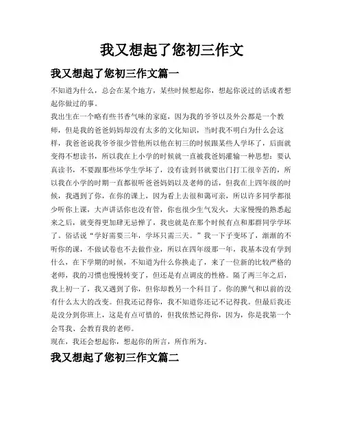 我又想起了您初三作文