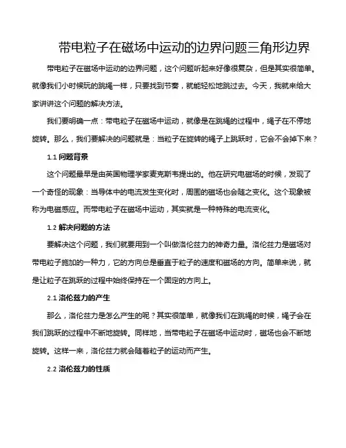 带电粒子在磁场中运动的边界问题三角形边界