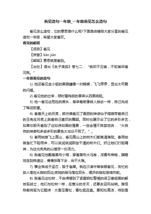 看见造句一年级_一年级看见怎么造句