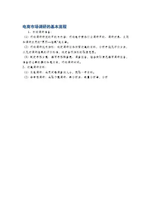 电商市场调研的基本流程