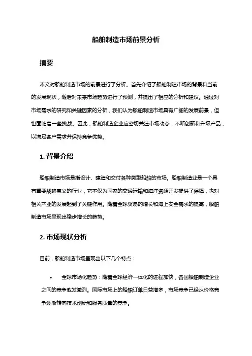 2024年船舶制造市场前景分析