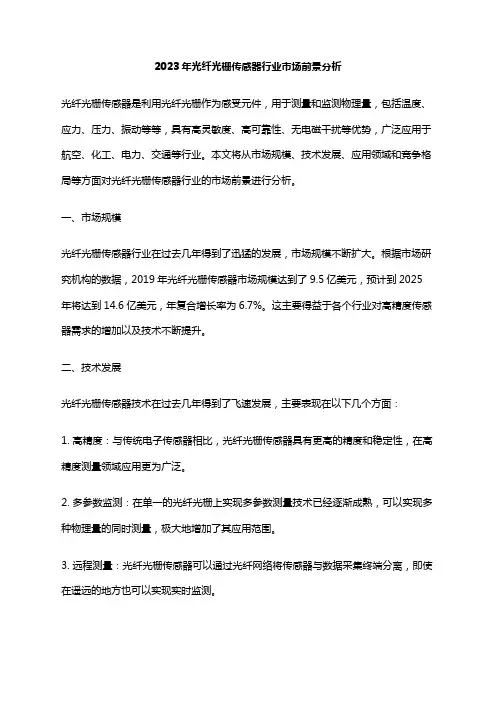 2023年光纤光栅传感器行业市场前景分析