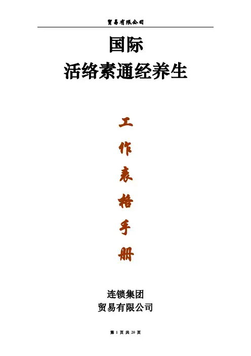 贸易有限公司市场营销工作表格范例