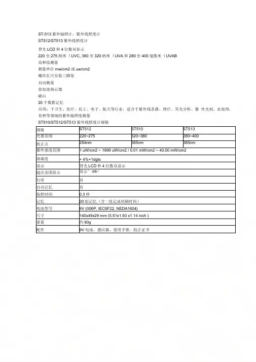 ST513紫外辐照计紫外线照度计